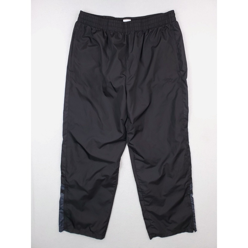 Vintage Starter Track Pant Mens Large Black Baggy Mesh Lined 90s Y2K Windbreaker